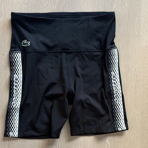 Lacoste Black Shorts with White Checkered Panels